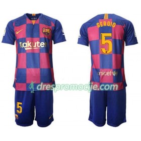 FC Barcelona Dres Sergio 5 Dječji Domaći 2019/20 Kratkih Rukava